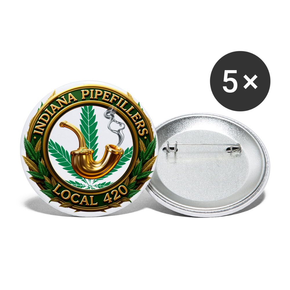 INDIANA PIPEFILLERS LOCAL 420 Union Buttons small 1'' (5-pack) - white