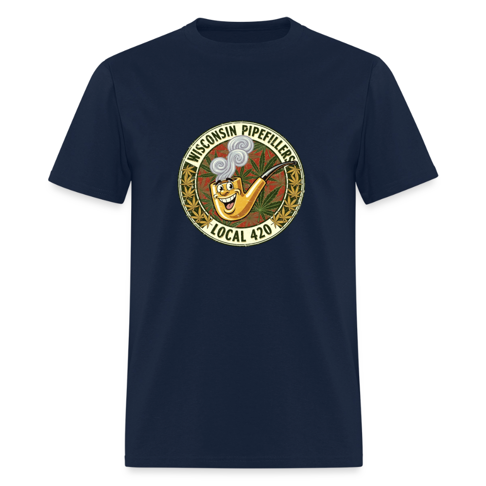 WISCONSIN PIPEFILLERS LOCL 420 F/B DESIGN Men's T-Shirt - navy