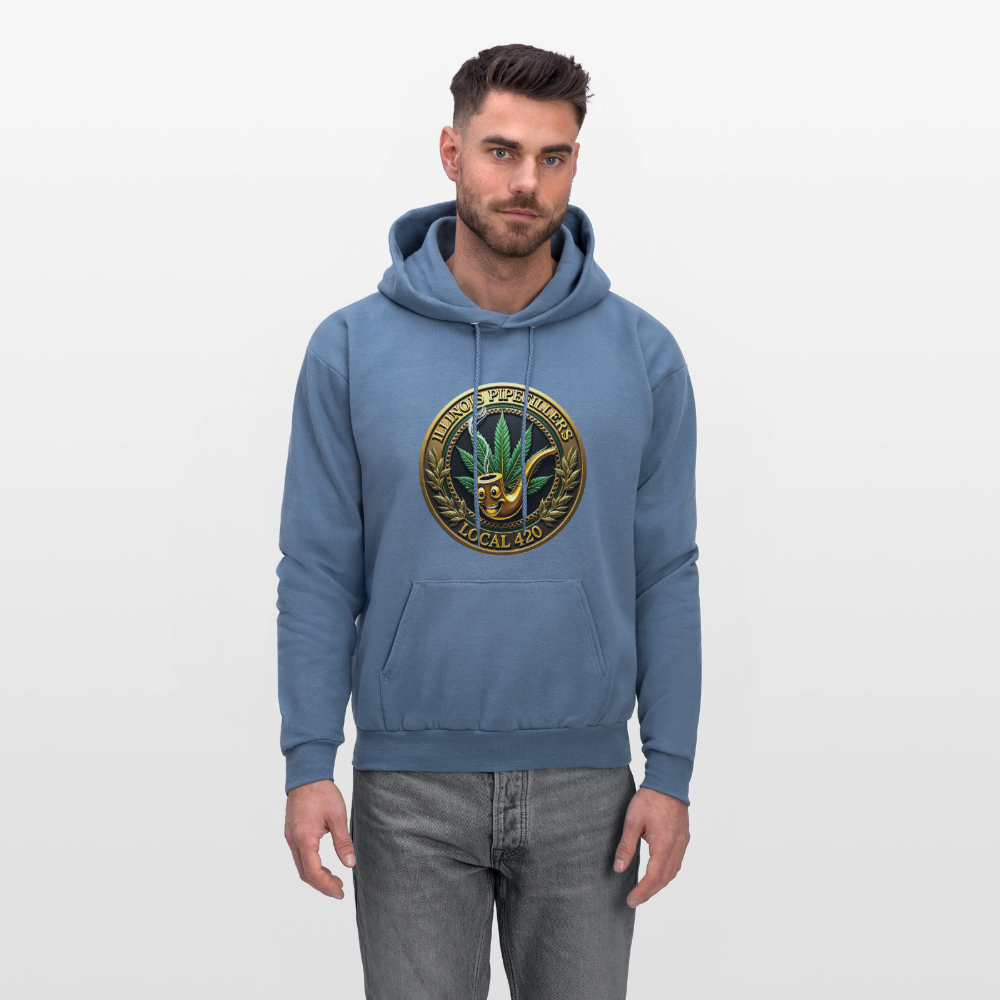 ILLINOIS PIPEFILLERS LOCAL 420 F/B DESIGN Men's Hoodie - denim blue