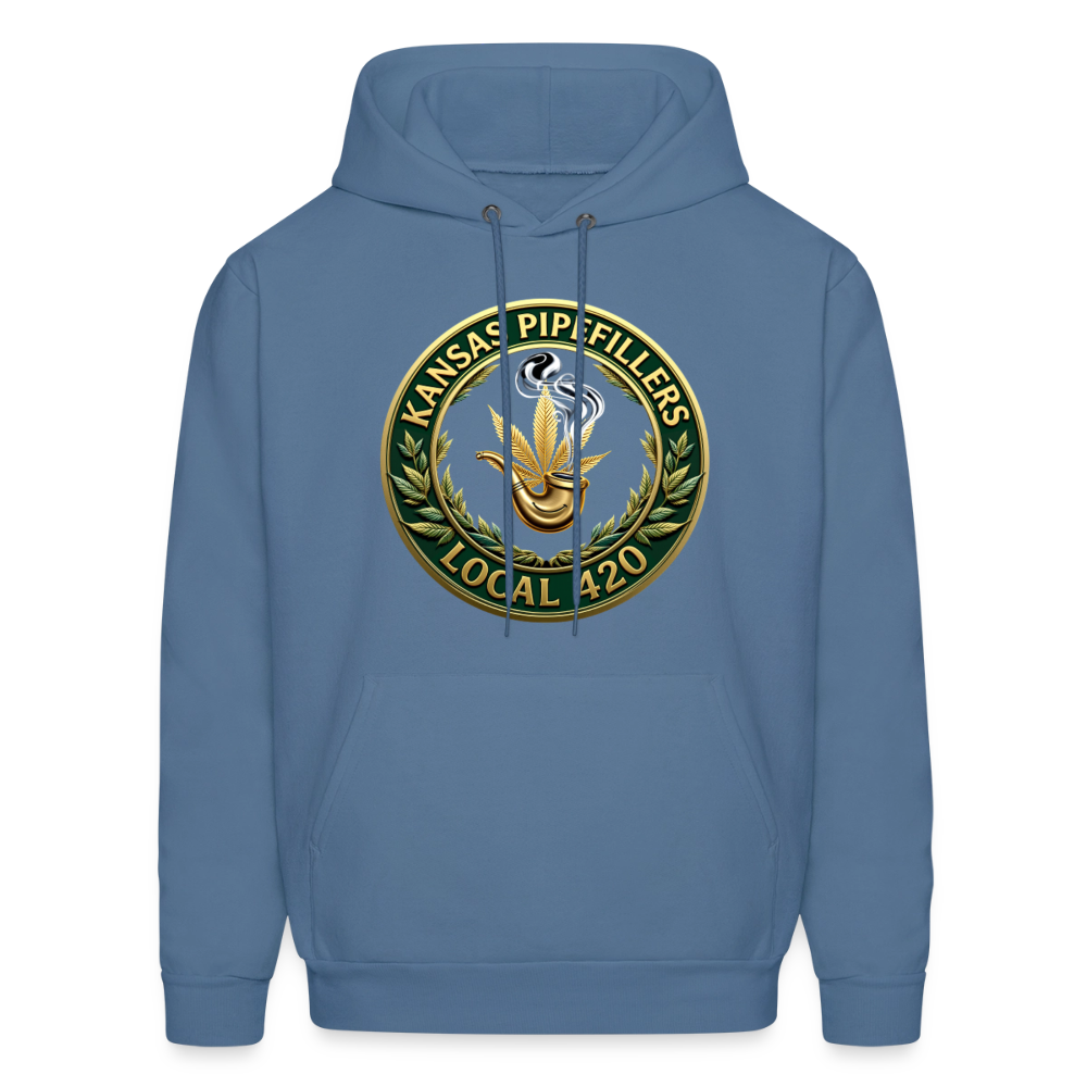 KANSAS PIPEFILLERS LOCAL 420 F/B DESIGNS Men's Hoodie - denim blue