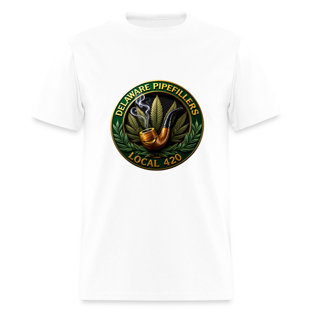 DELAWARE  PIPEFILLERS LOCAL 420 Men's T-Shirt - white