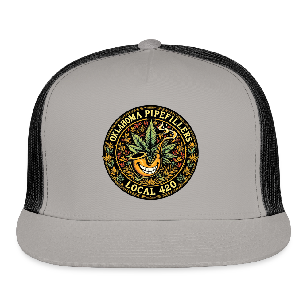 OKLAHOMA PIPEFILLERS LOCAL 420 Trucker Hat - gray/black