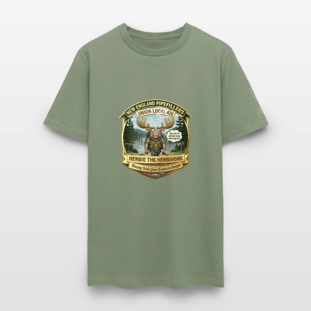 NEW ENGLAND PIPEFILLERS UNION LOCAL 420 "HERBIE THE HERBIVORE" Men's T-Shirt - military green