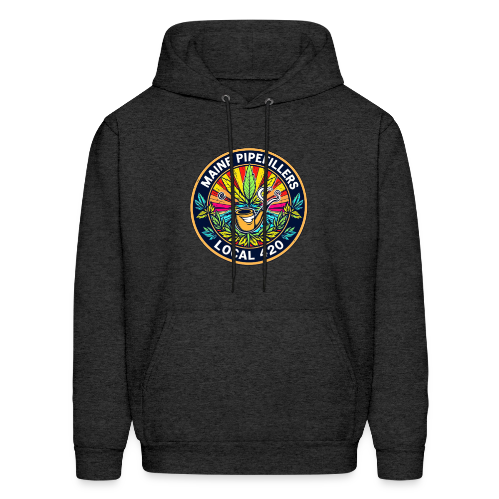 MAINE PIPEFILLERS LOCAL 420 2 EMBLEM Men's Hoodie - charcoal grey