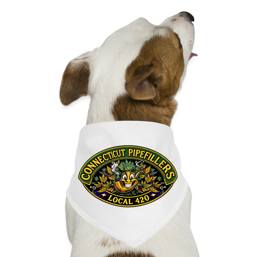 CONNECTICUT PIPEFILLERD LOCAL 420 Dog Bandana - white
