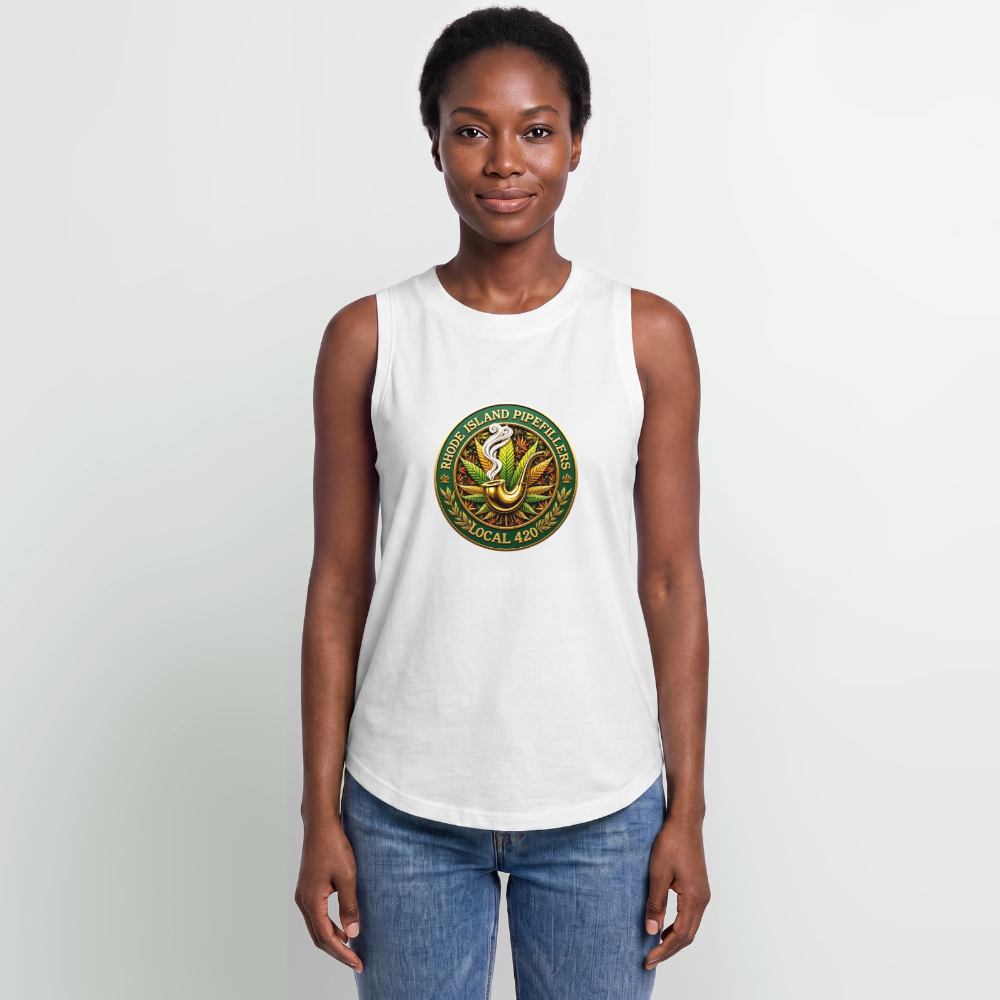 RHODE ISLAND PIPEFILLERS LOCAL 420 Women's Relaxed Tank Top - white