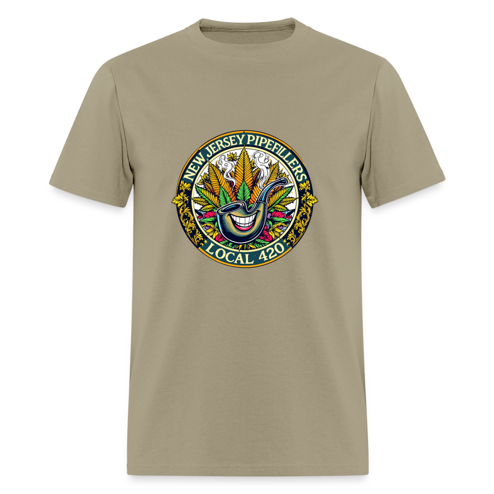 NEW JERSEY PIPEFILLERS LOCAL 420 F/B DESIGN Men's T-Shirt - khaki