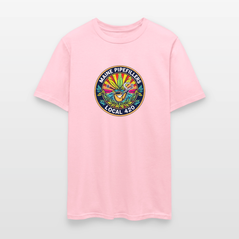 MAINE PIPEFILLERS LOCAL 420 2 EMBLEM Men's T-Shirt - pink