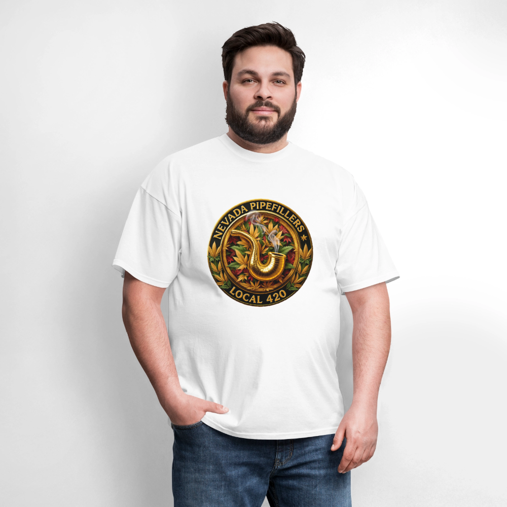 NEVADA PIPEFILLERS LOCAL 420  Men's T-Shirt - white
