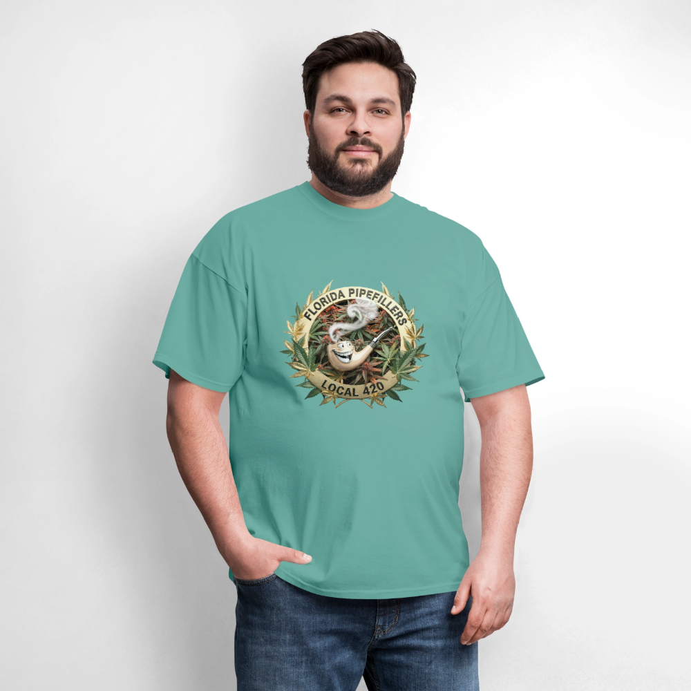 FLORIDA PIPEFILLERS LOCAL 420 F/B DESIGN Men's T-Shirt - aquatic
