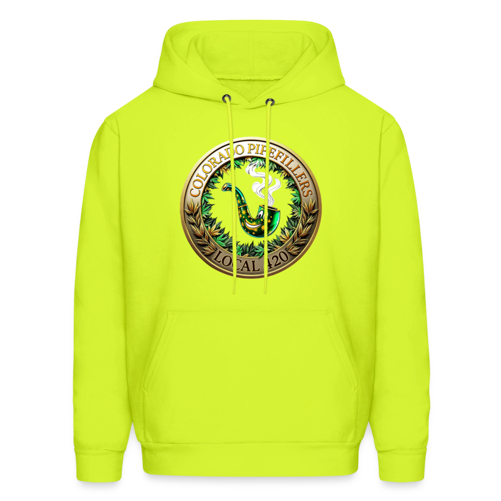 COLORADO PIPEFILLERS LOCAL 420 Men's Hoodie - safety green