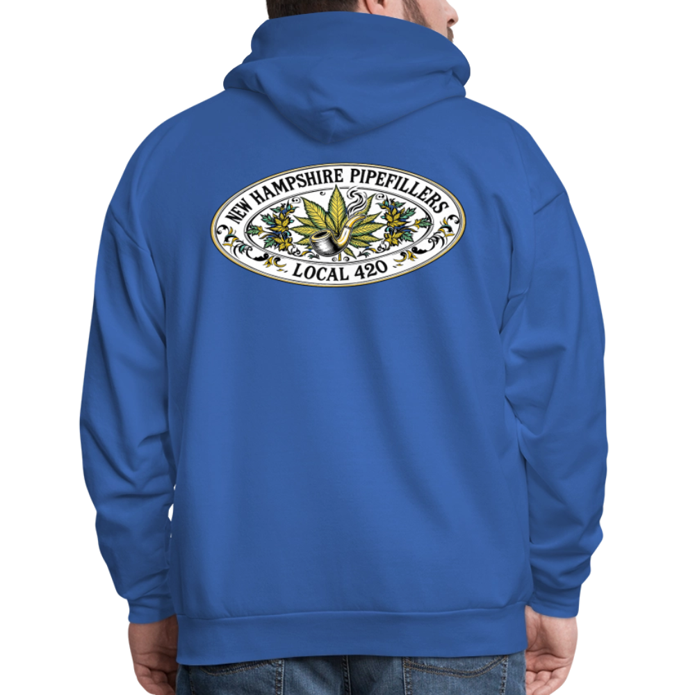 NEW HAMPSHIRE PIPEFILLERS LOCAL 420 2 EMBLEM Men's Hoodie - royal blue