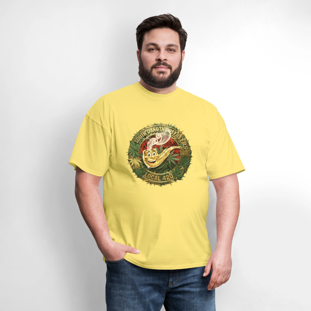 SOUTH DAKOTA PIPEFILLERS LOCAL 420 Men's T-Shirt - cornsilk