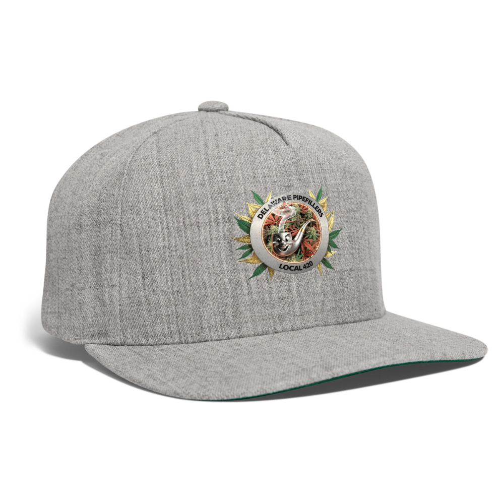 DELAWARE PIPEFILLERS LOCAL 420 Yupong Snapback Baseball Cap - heather gray