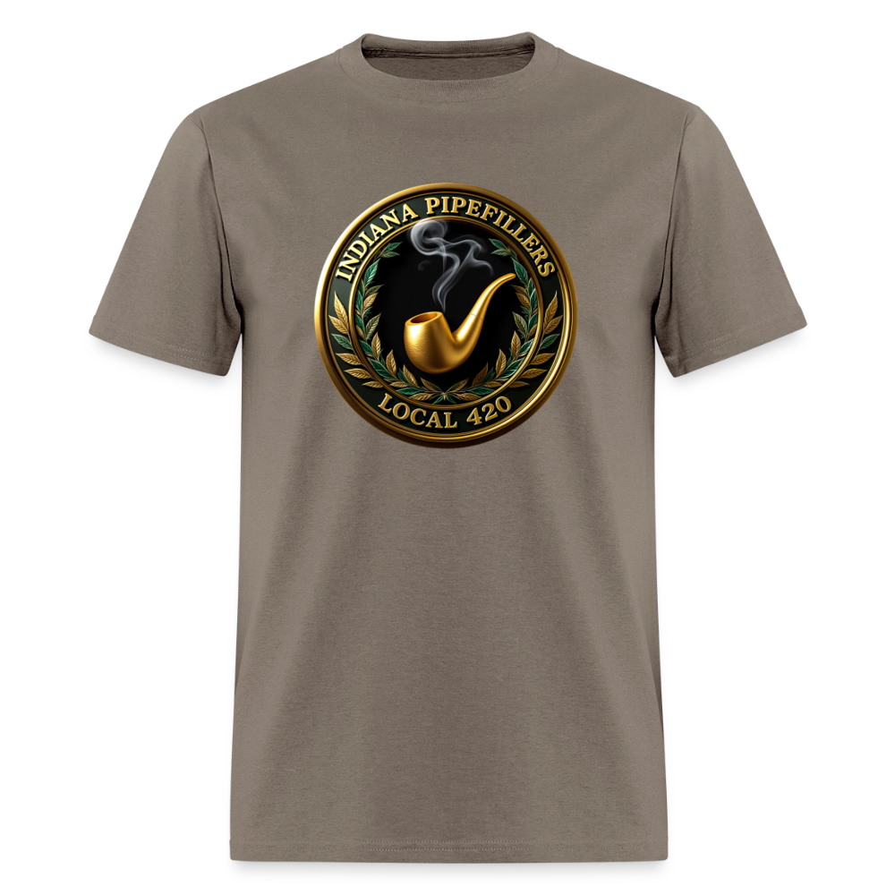 INDIANA PIPEFILLERS LOCAL 420 F/B DESIGN Men's T-Shirt - safari