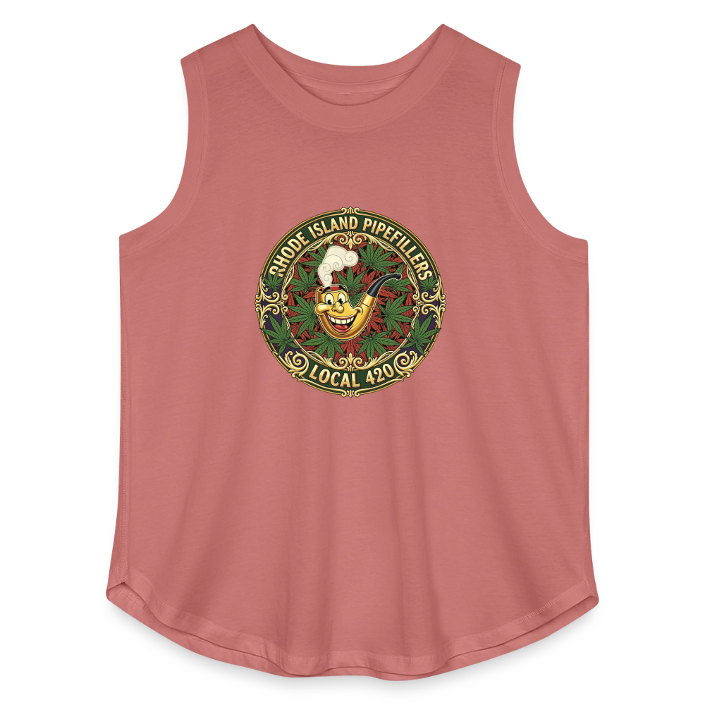 TEXAS PIPEFILLERS LOCAL 420  Women's Curvy Relaxed Tank Top - mauve