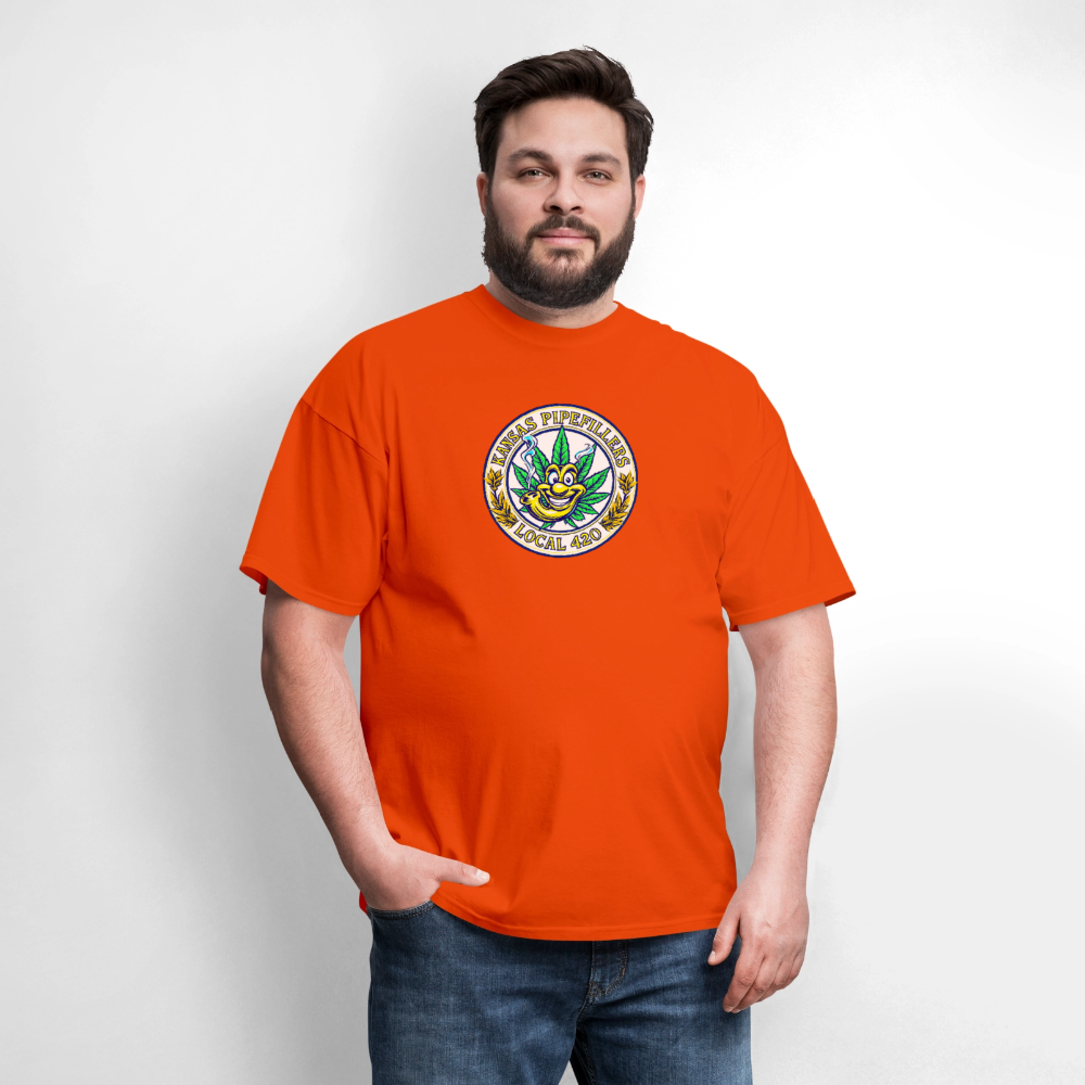 KANSAS PIPEFILLERS LOCAL 420 Men's T-Shirt - orange