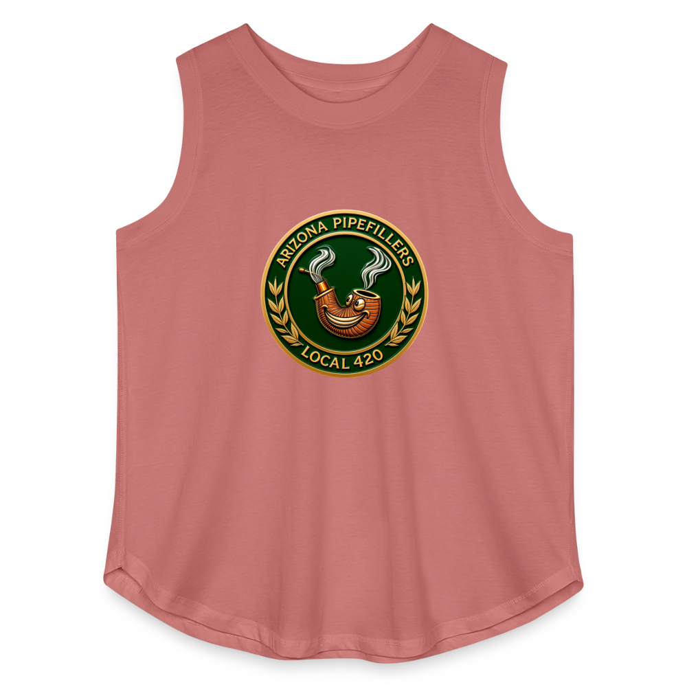 ARIZONIA PIPEFILLERS LOCAL 420 Women's Curvy Relaxed Tank Top - mauve