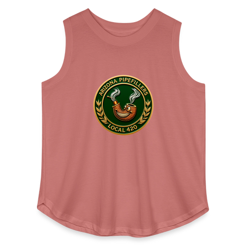 ARIZONIA PIPEFILLERS LOCAL 420 Women's Curvy Relaxed Tank Top - mauve