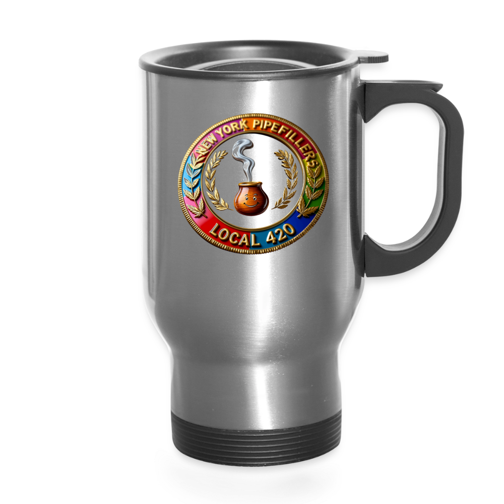 NEW YORK PIPEFILLERS LOCAL 420 14oz Stainless Steel Travel Mug - silver