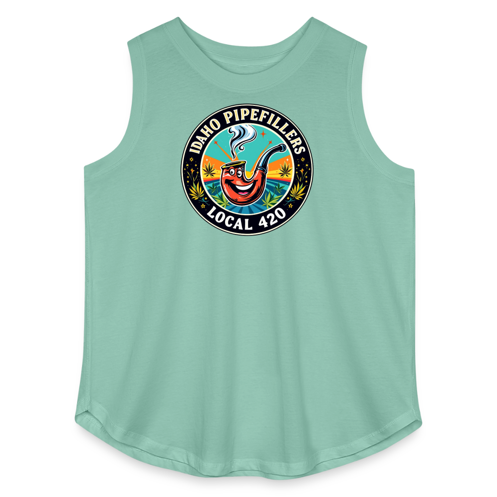 IDAHO PIPEFILLERS LOCAL 420 Women's Curvy Relaxed Tank Top - saltwater