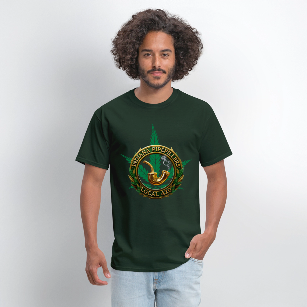 INDIANA PIPEFILLERS LOCAL 420 Men's T-Shirt - forest green