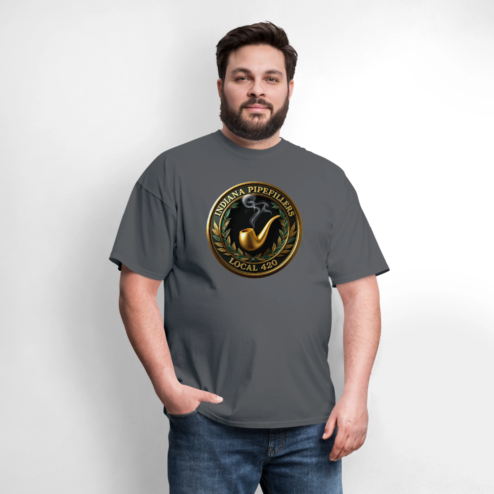 INDIANA PIPEFILLERS LOCAL 420 F/B DESIGN Men's T-Shirt - charcoal