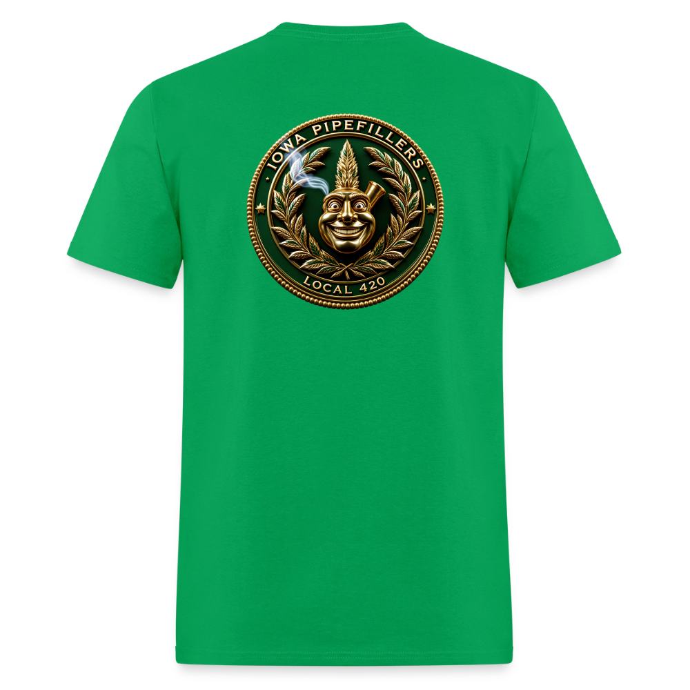 IOWA PIPEFILLERS LOCAL 420 F/B DESIGN Men's T-Shirt - bright green