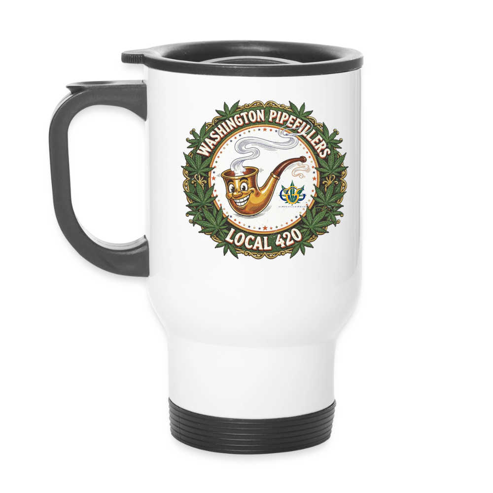 WASHINGTON PIPEFILLERS LOCAL 420 Travel Mug - white