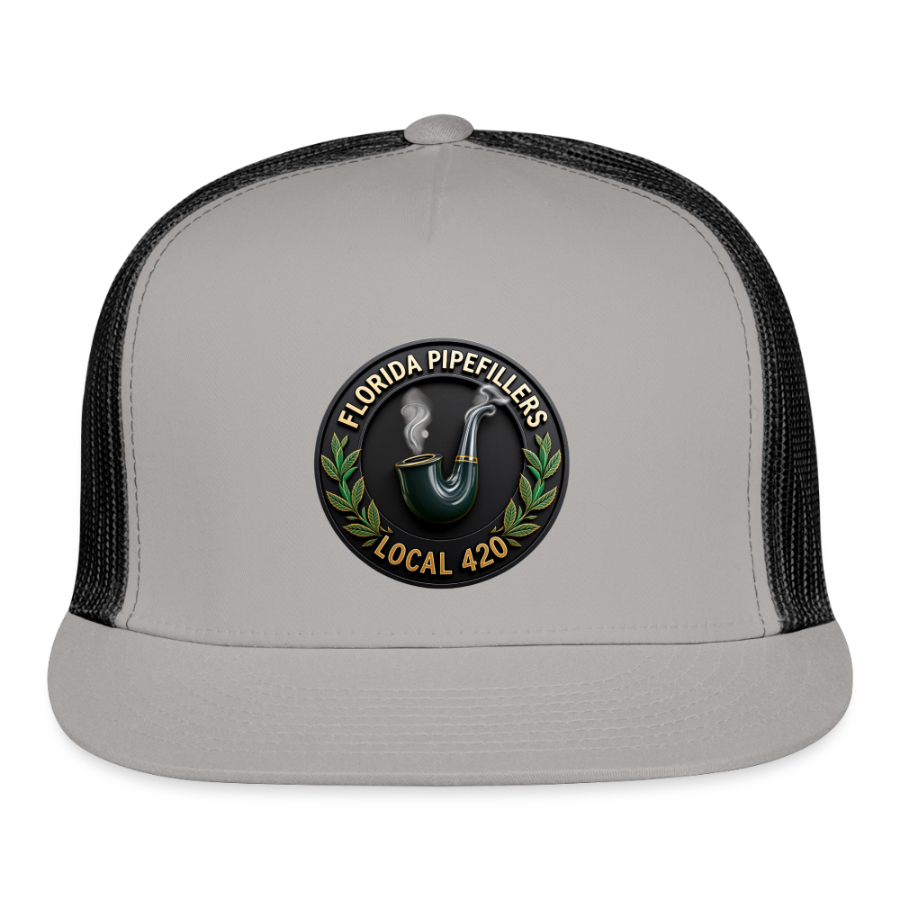 FLORIDA PIPEFILLERS LOCAL 420 Trucker Hat - gray/black