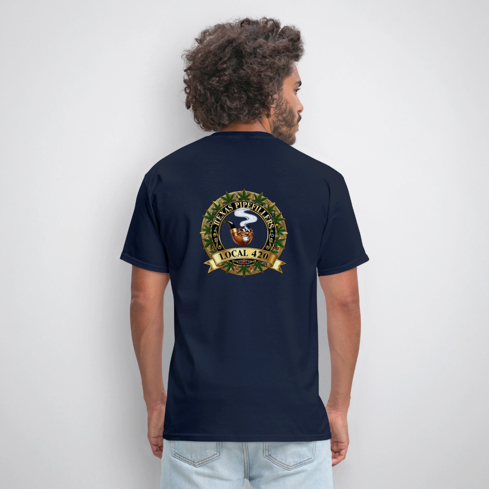 TEXAS PIPEFILLERS LOCAL 420 F/B DESIGN Men's T-Shirt - navy