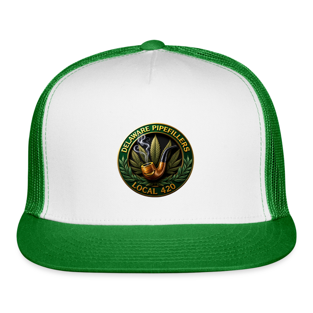 DELAWARE  PIPEFILLERS LOCAL 420 Trucker Hat - white/kelly green