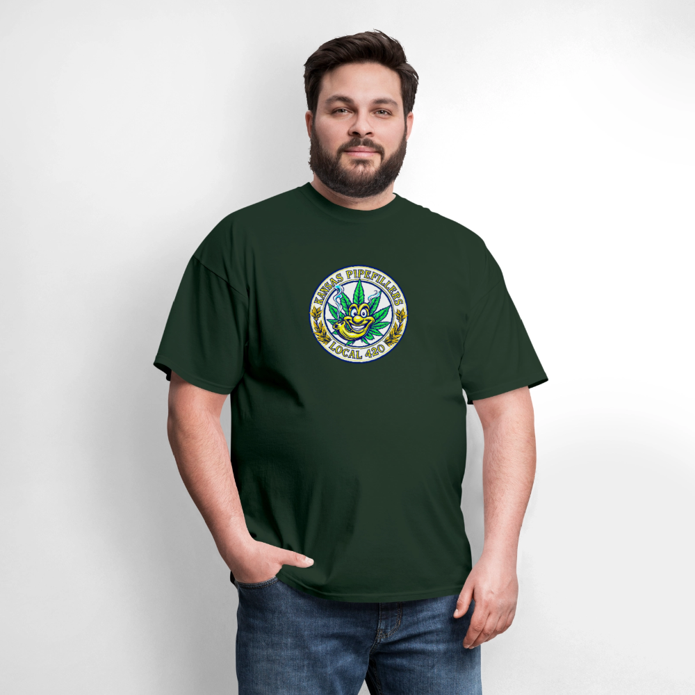 KANSAS PIPEFILLERS LOCAL 420 F/B DESIGNS Men's T-Shirt - forest green