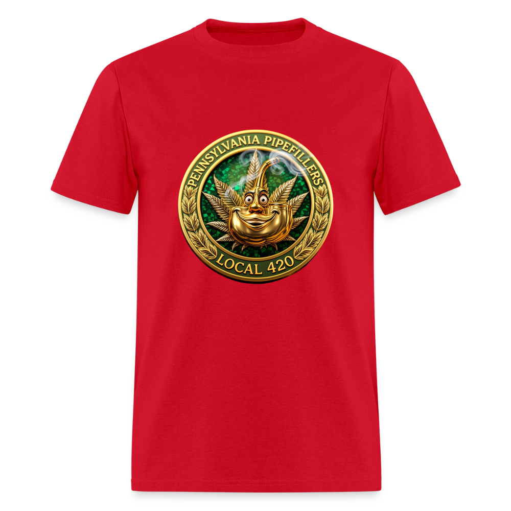 PENNSYLVANIA PIPEFILLERS LOCAL 420 F/B DESIGNS Men's T-Shirt - red