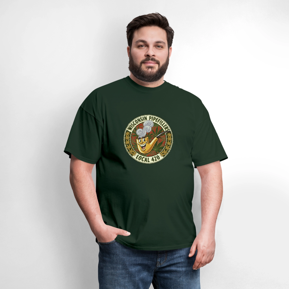 WISCONSIN PIPEFILLERS LOCL 420 Men's T-Shirt - forest green