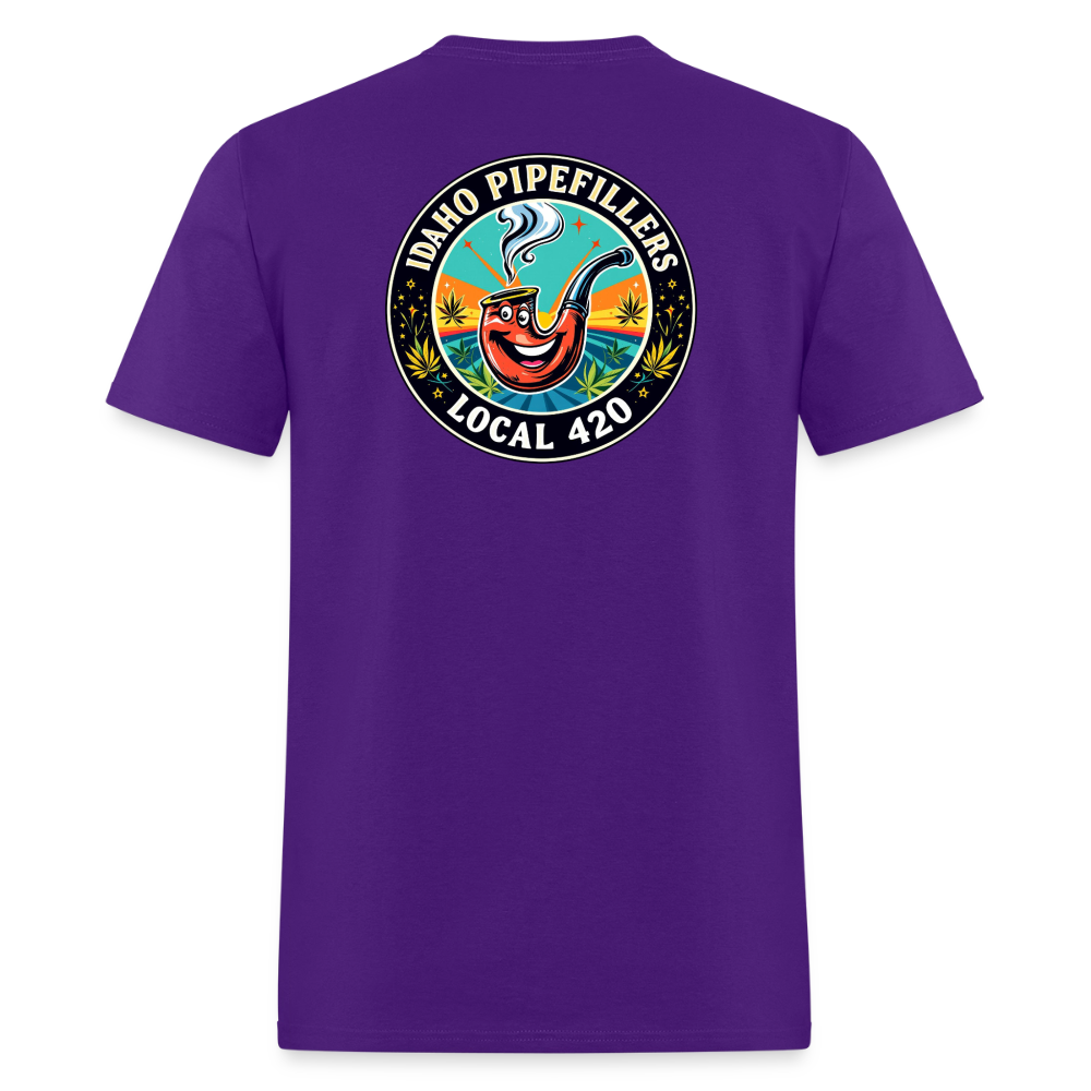 IDAHO PIPEFILLERS LOCAL 420 F/B DESIGN Men's T-Shirt - purple