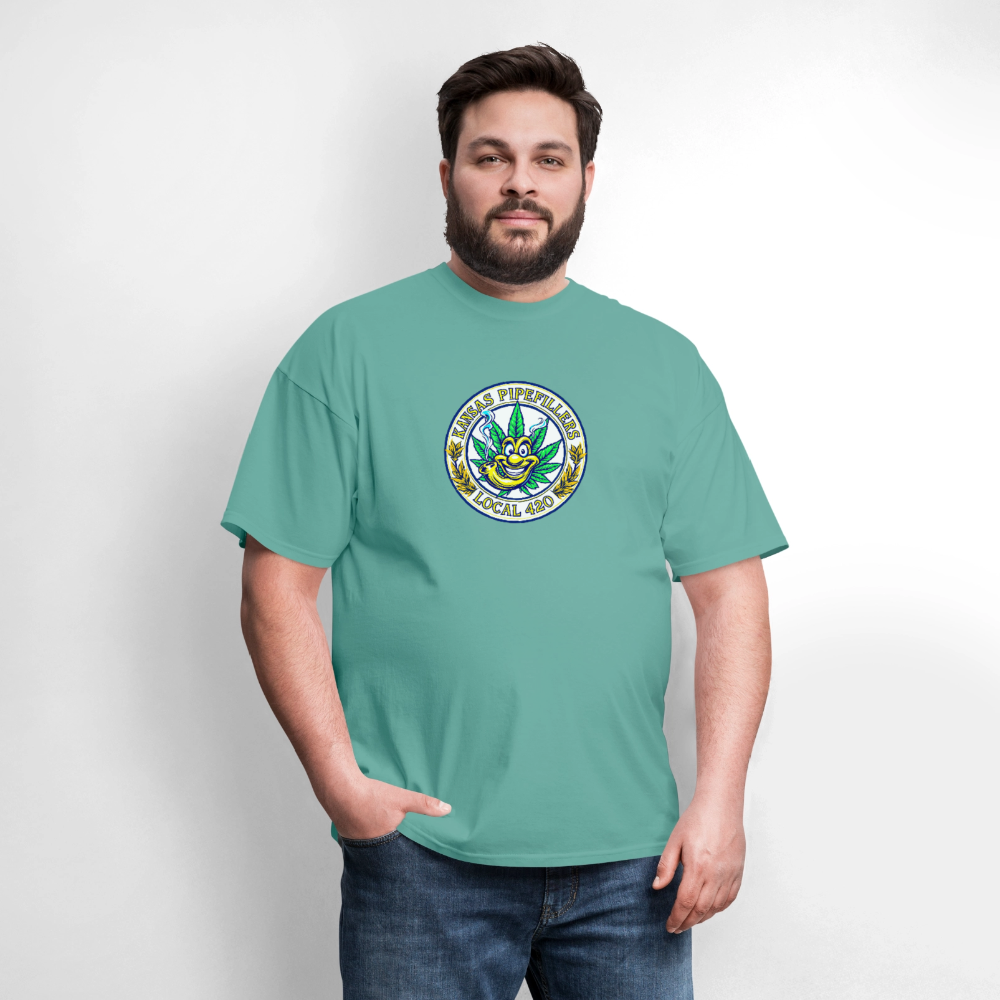 KANSAS PIPEFILLERS LOCAL 420 F/B DESIGNS Men's T-Shirt - aquatic