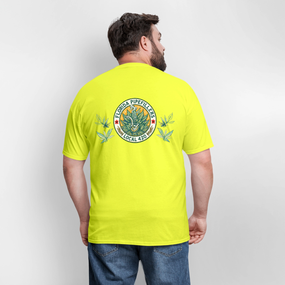 FLORIDA PIPEFILLERS LOCAL 420 F/B DESIGN Men's T-Shirt - safety green