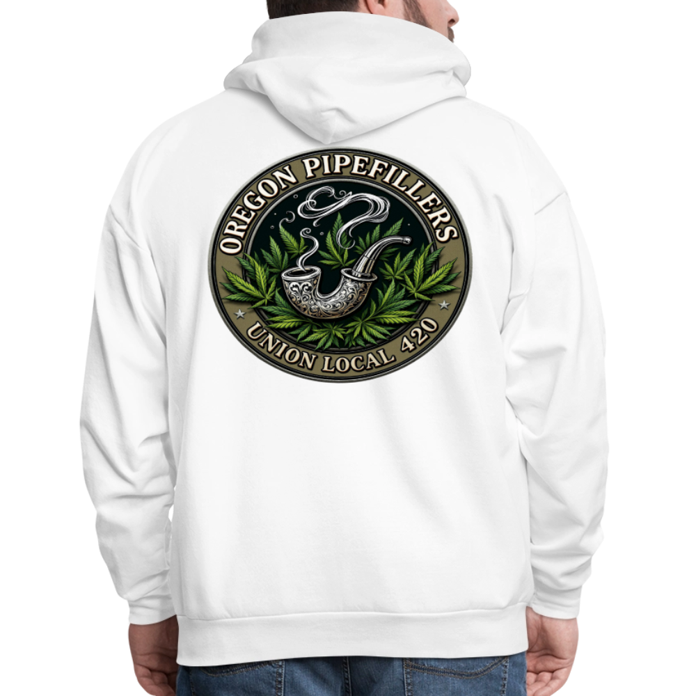 OREGON PIPEFILLERS LOCAL 420 2 EMBLEM Men's Hoodie - white