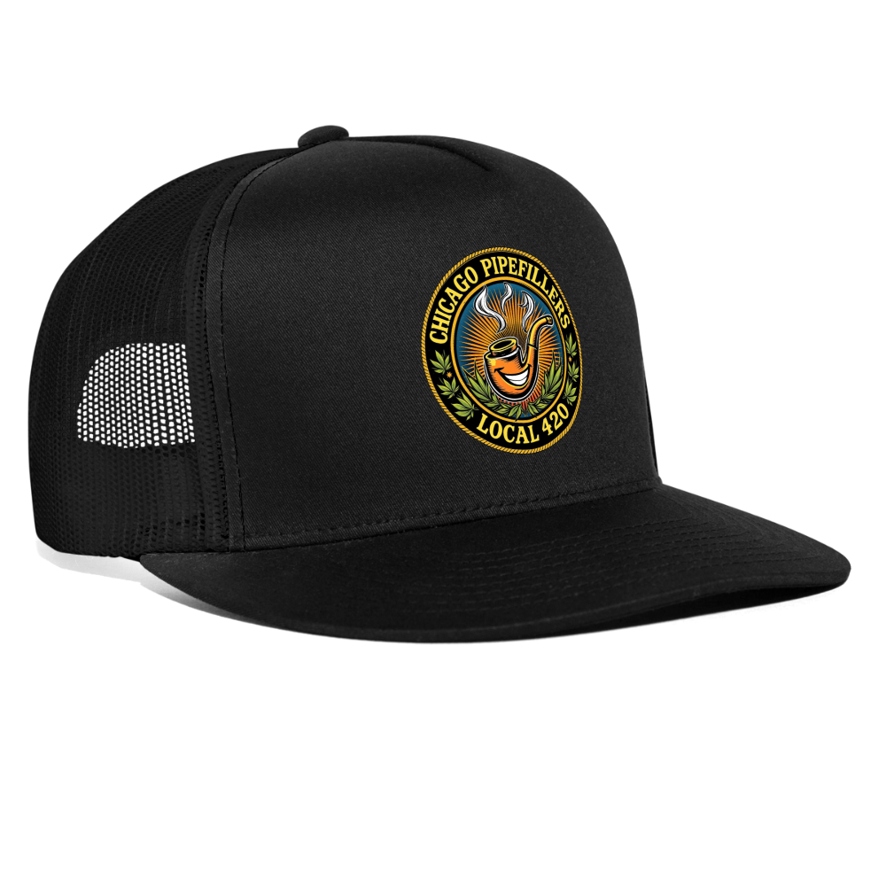 CHICAGO PIPEFILLERS LOCAL 420 Trucker Hat - black/black