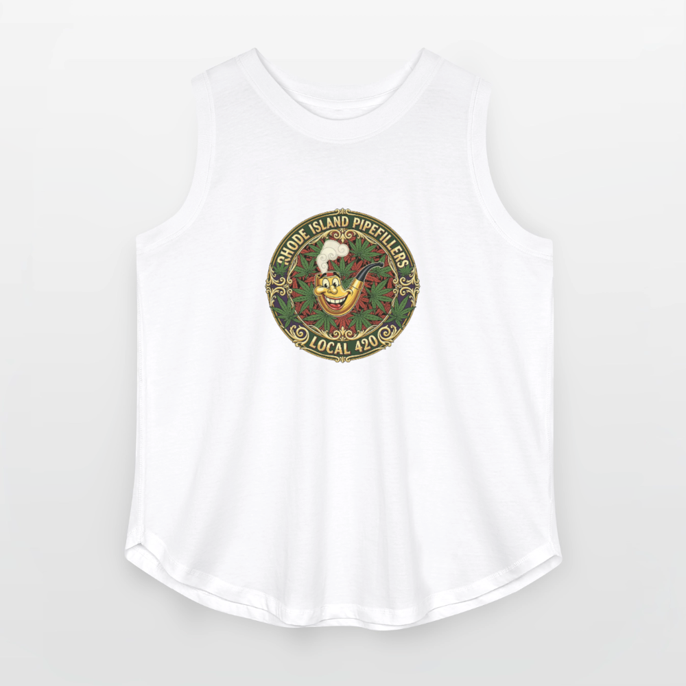 TEXAS PIPEFILLERS LOCAL 420 F/B DESIGN Women's Curvy Relaxed Tank Top - white