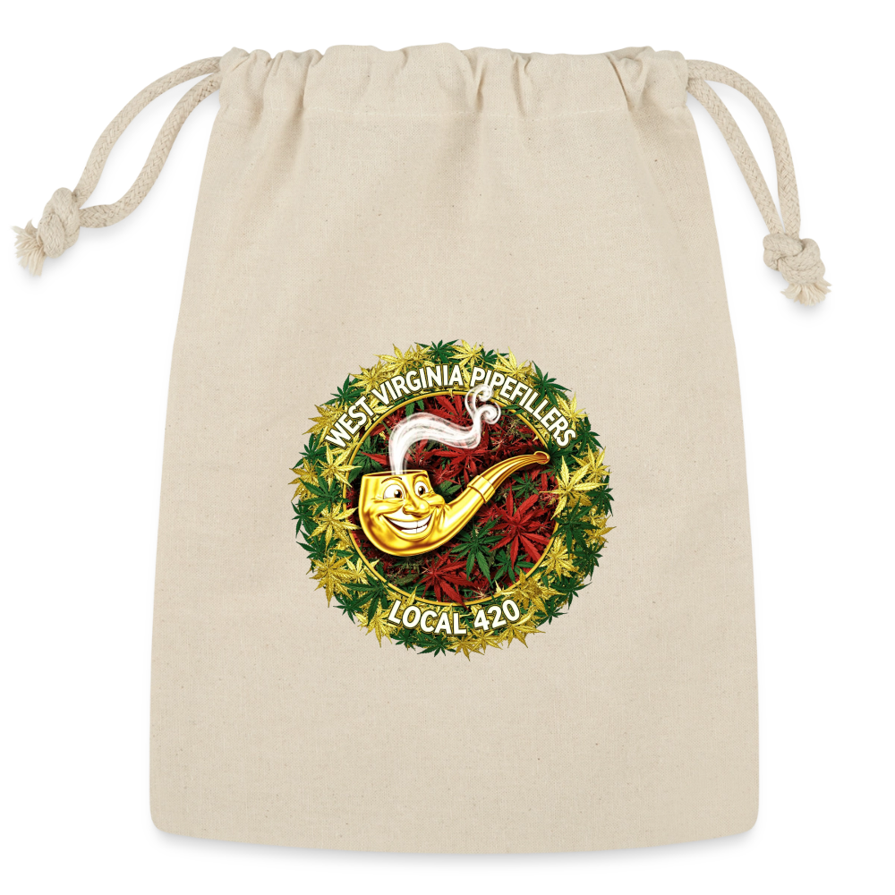 WEST VIRGINIA PIPIEFILLERS LOCAL 420 Union Reusable Gift Bag - Natural