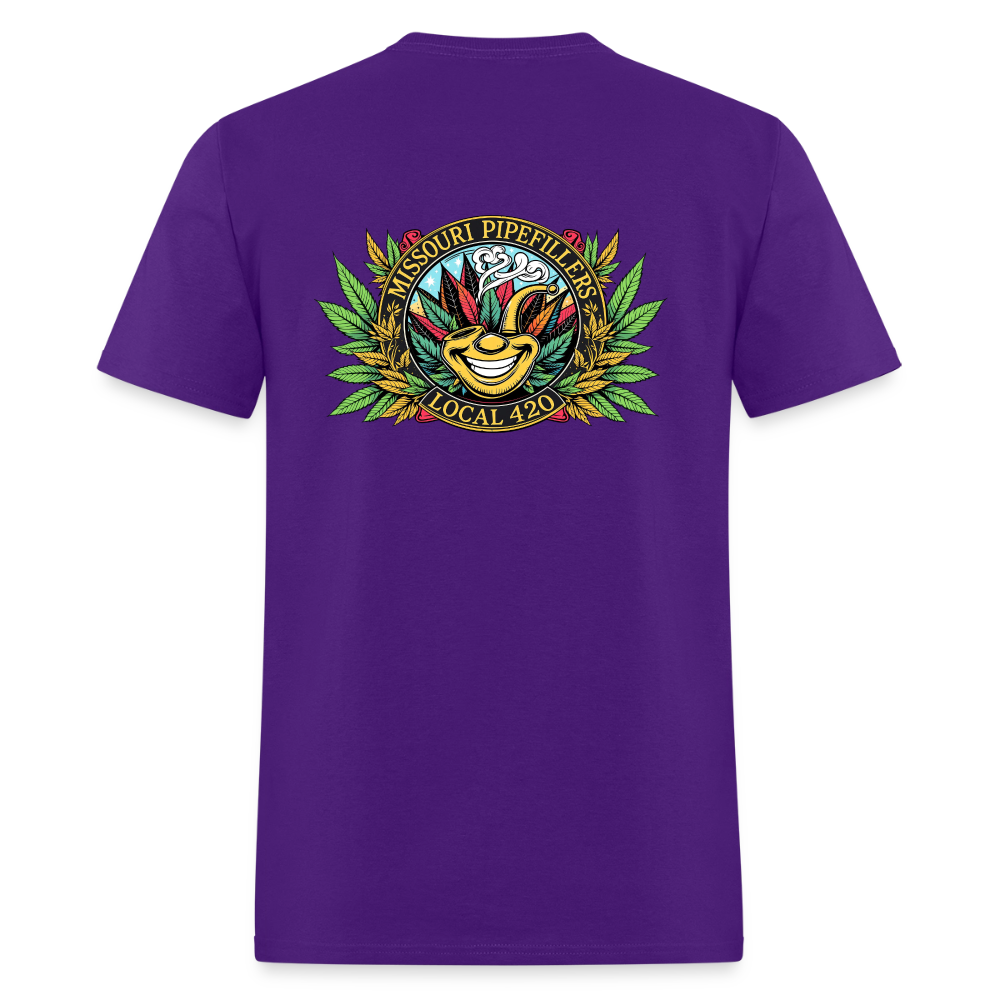 MISSOURI PIPEFILLERS LOCAL 420  F/B DESIGNS  Men's T-Shirt - purple