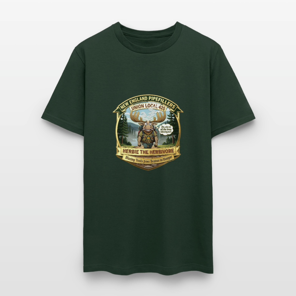NEW ENGLAND PIPEFILLERS UNION LOCAL 420 "HERBIE THE HERBIVORE" Men's T-Shirt - forest green