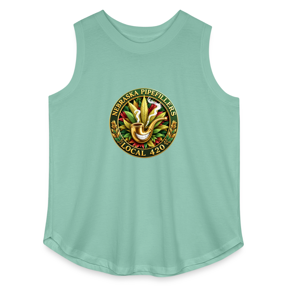 NEBRASKA PIPEFILLERS LOCAL 420 Women's Curvy Relaxed Tank Top - saltwater