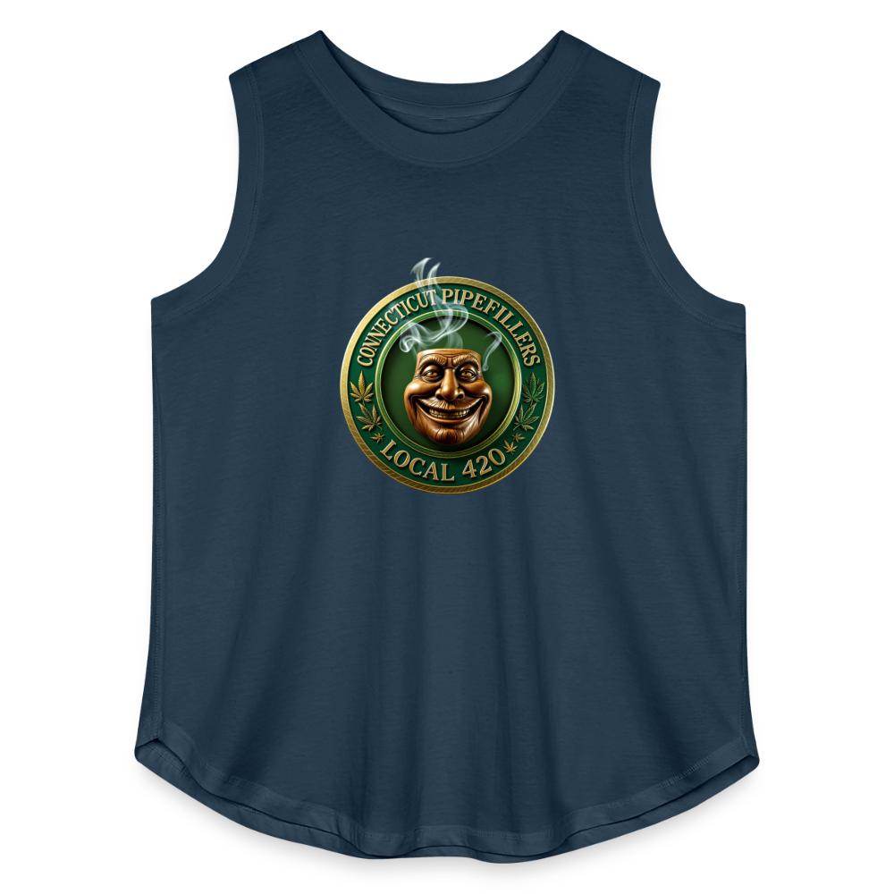 CONNECTICUT PIPEFILLERS LOCAL 420 F/B DESIGN Women's Curvy Relaxed Tank Top - denim