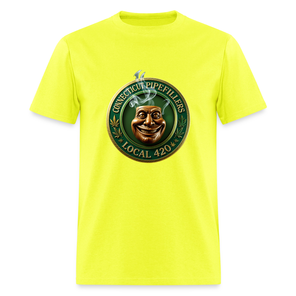 CONNECTICUT PIPEFILLERS LOCAL 420 F/B DESIGN Men's T-Shirt - safety green