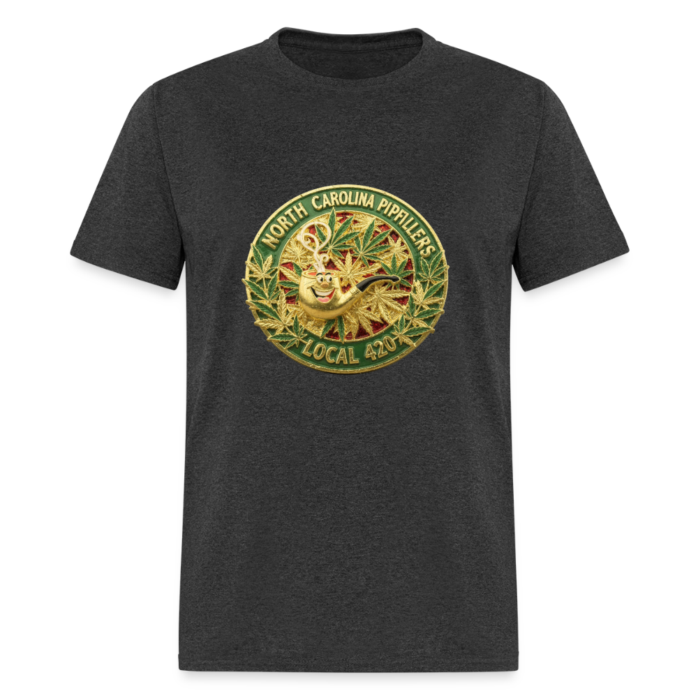 NORTH CAROLINA  PIPEFILLERS LOCAL 420 Men's T-Shirt - heather black