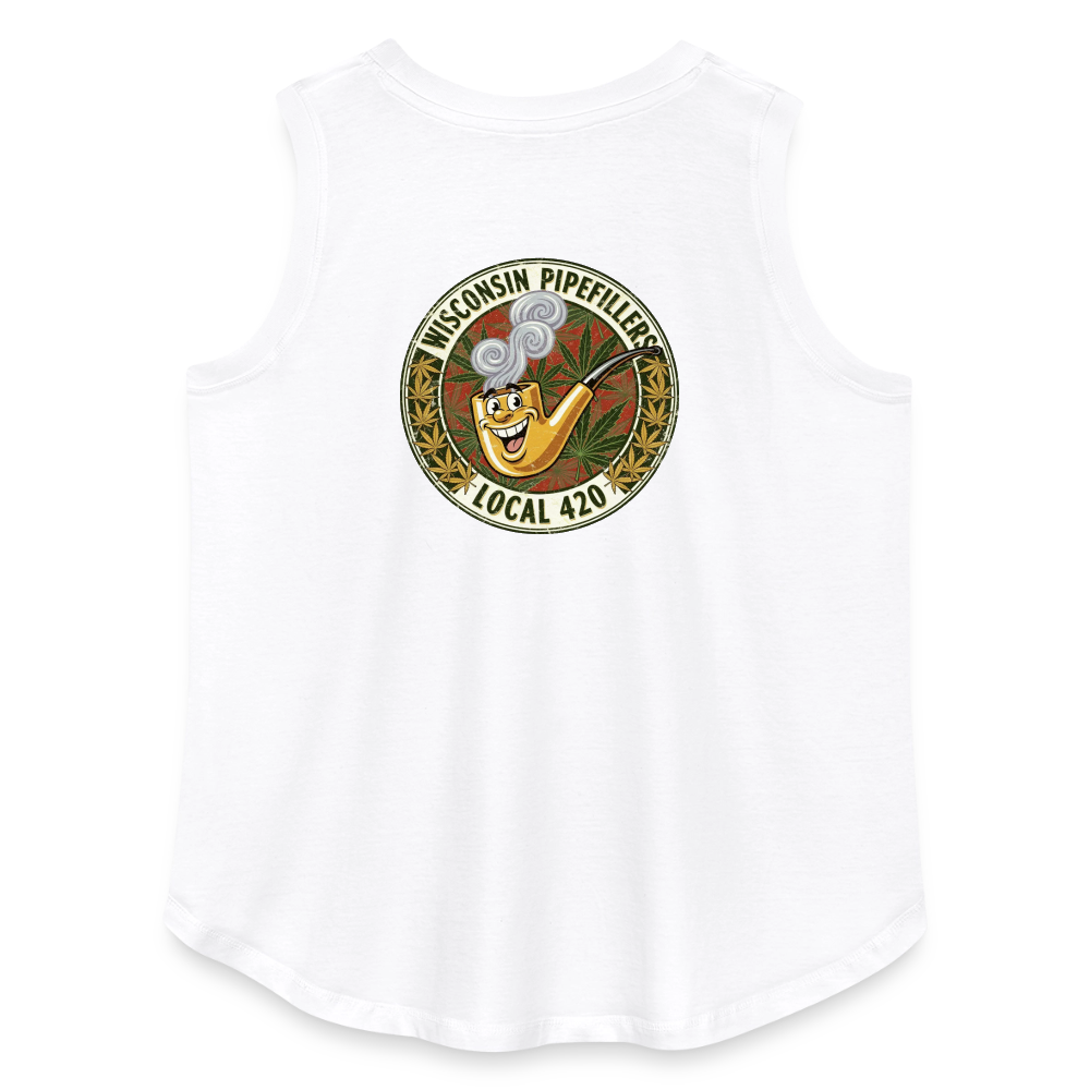 WISCONSIN PIPEFILLERS LOCL 420 F/B DESIGN Women's Curvy Relaxed Tank Top - white