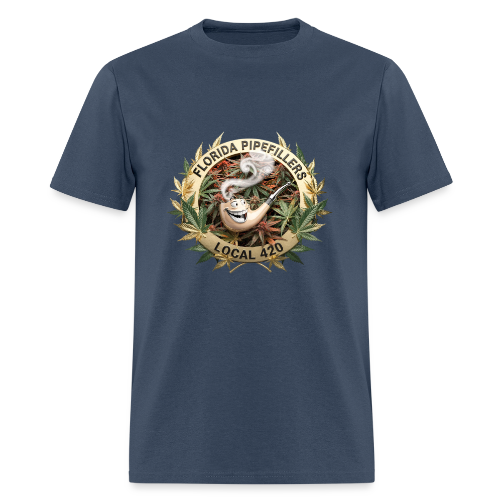 FLORIDA PIPEFILLERS LOCAL 420 F/B DESIGN Men's T-Shirt -  blue dusk